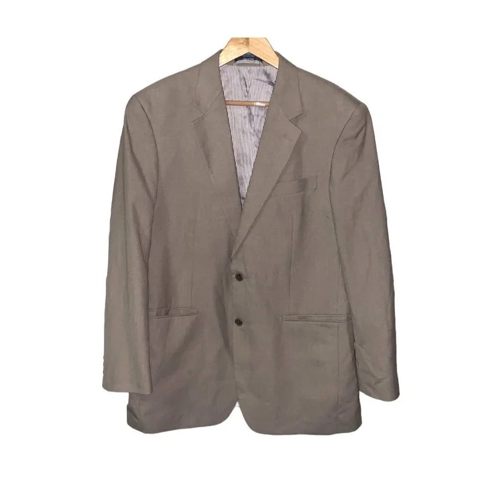 Croft & Barrow Tan Business Casual 2 Button Sport Coat Mens Blazer 40 Reg